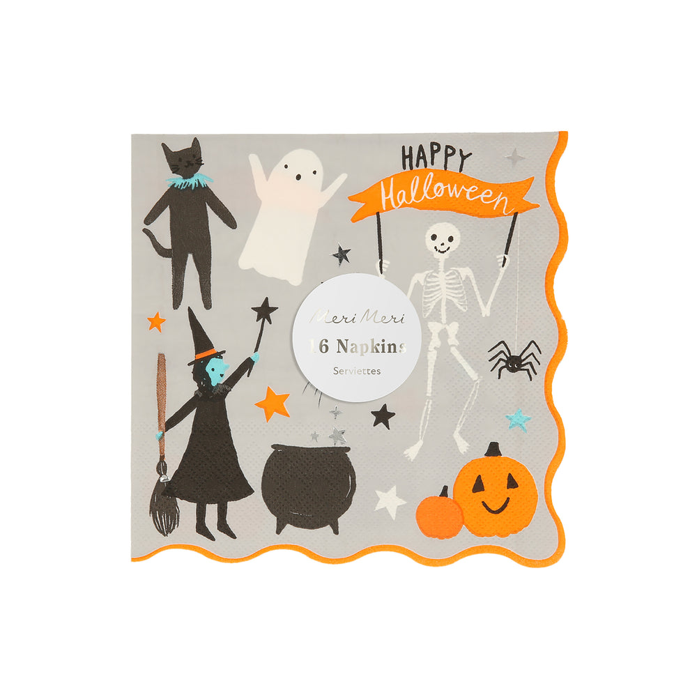 Happy Halloween theme napkins in a pack of 16