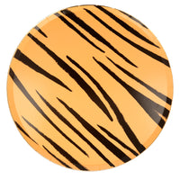 Tiger print dinner plate, set of 8 plates in four assorted animal prints