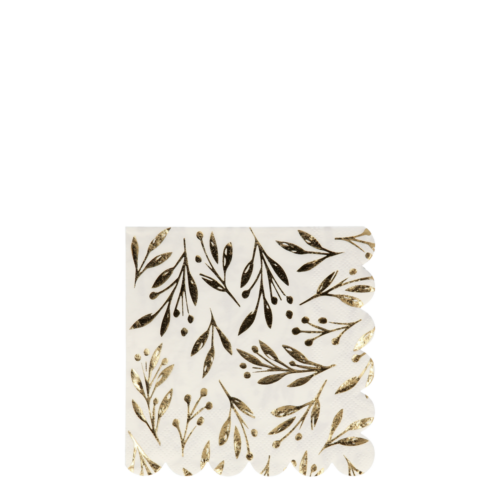 This rich leaves and berry design is a perfect choice for your luxurious party theme. The gold foil details are made even more remarkable with the sensational scalloped edge. Crafted from 3-ply paper.  Made from eco-friendly paper Pack of 16 Folded dimensions: 5 by 5 inches