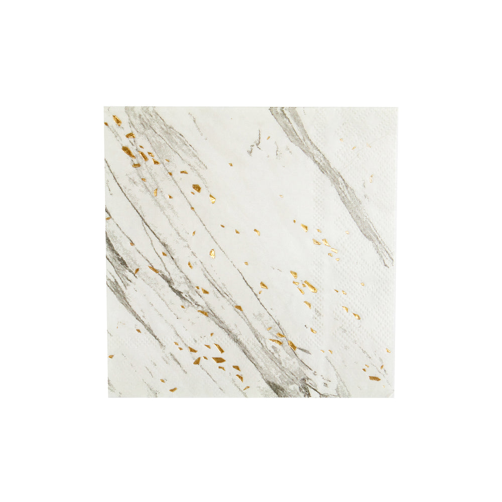 BLANC White Marble Cocktail Paper Napkins
