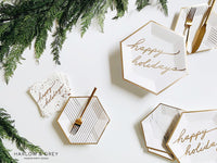 BLANC White and Gold Holiday Plate - Large