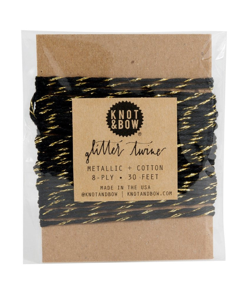 Gold / Black Glitter Twine - 10 yards