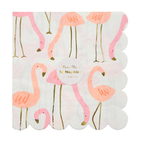 pink and coral flamingo napkins package of sixteen