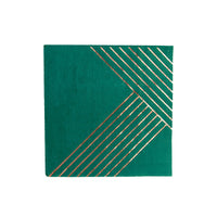 MANHATTAN Emerald Green & Rose Gold Napkins - Small