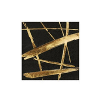 High quality black paper napkins with beautiful bright gold foil brush strokes. Perfect for cocktail, beverage and dessert services, these napkins are chic.