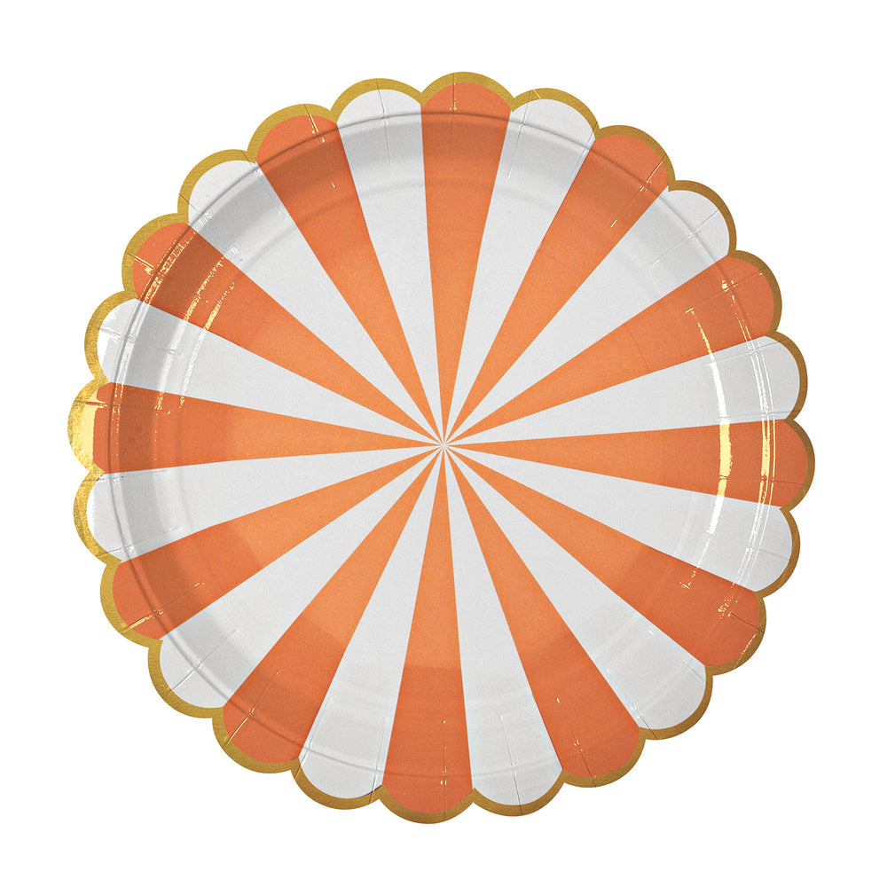 Orange Fan Stripe Plate - Large