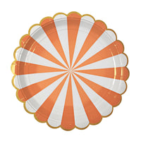 Orange Fan Stripe Plate - Large