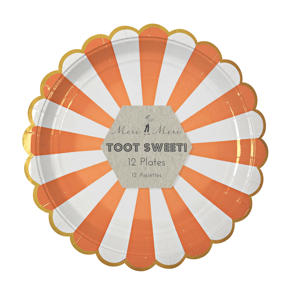 Orange Fan Stripe Plate - Large