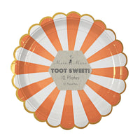 Orange Fan Stripe Plate - Large