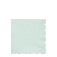 pale mint eco-friendly paper napkins in a pack of twenty napkins