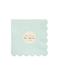 pale mint paper eco-friendly napkins in a pack of  20 napkins 