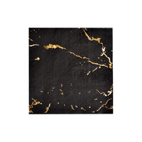 VANITY Black & Gold Marble Cocktail Napkins