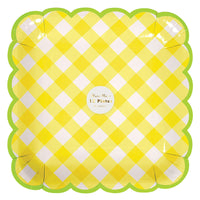 Yellow Gingham Plate - Large