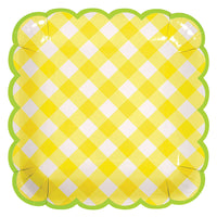 Yellow Gingham Plate - Large