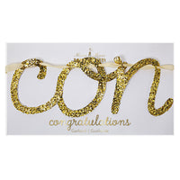 Gold Glitter Congratulations Garland