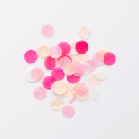 scattered pink, peach & white one inch round confetti by Meri Meri
