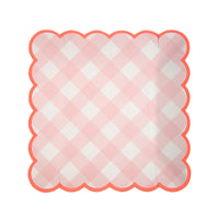Pink Gingham Plate - Small