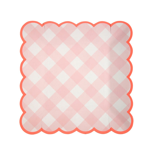Pink Gingham Plate - Small