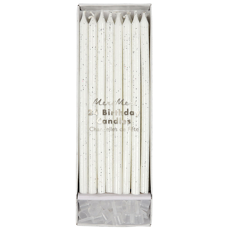 Silver Glitter Candles