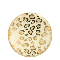 Cheetah print plate in appetizer size. Pack of 8 plates in 4 different designs.