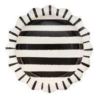 Black and White Stripe Plates - Large