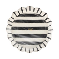 Black and White Stripe Plates - Large