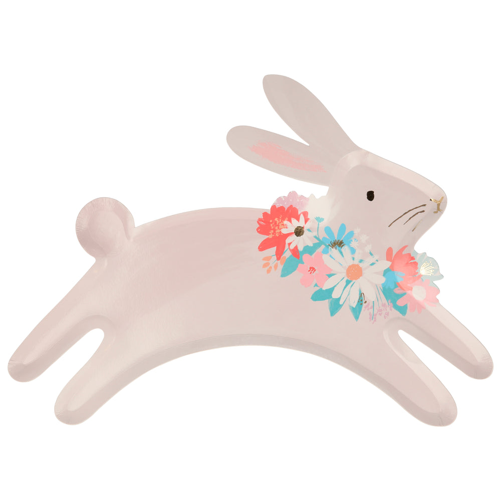 Spring Floral Bunny Plates