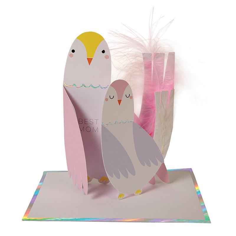 mommy and me bird pop up greeting card with a best mom inside message  