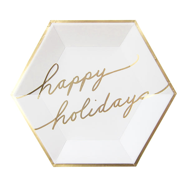 holiday plates in pure white with a 