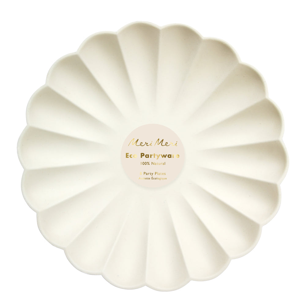 Creme Eco-Friendly large dinner plates in package of 8 large dinner plates