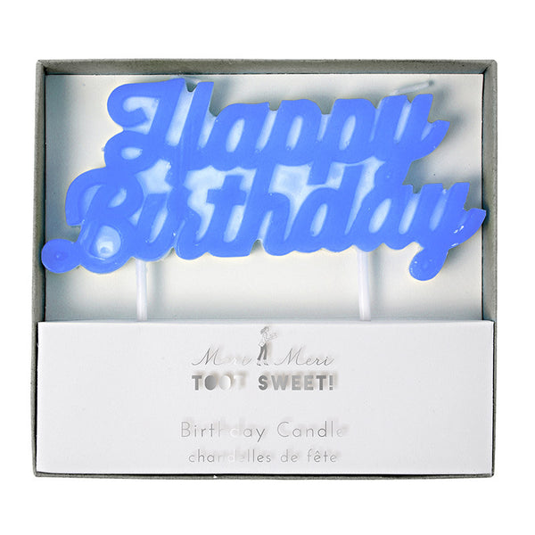 Happy Birthday Candle - Brilliant Blue