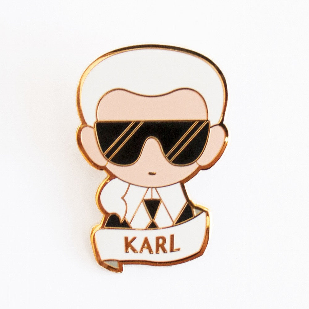 Karl Lagerfeld enamel brooch is the perfect favor for fashion themed parties or events 