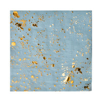 cocktail napkins in ocean blue with generous splashes of shiny gold foil, perfect for appetizers, beverages and desserts. Also available in lunch size napkins