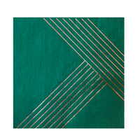 MANHATTAN Emerald Green & Rose Gold Napkins - Large