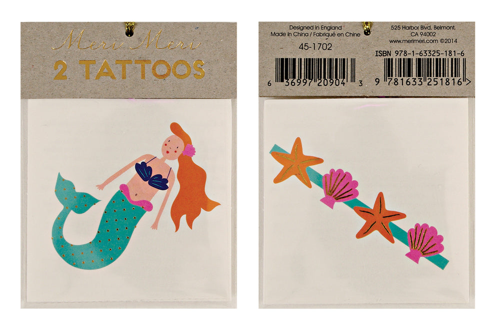 Mermaids & Sea Shells Temporary Tattoos