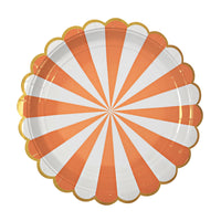 Orange Fan Stripe Plate - Large