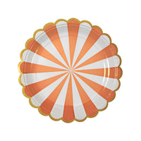 Orange Fan Stripe Plate - Small
