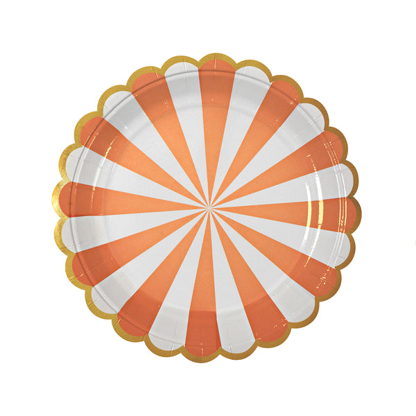 Orange Fan Stripe Plate - Small