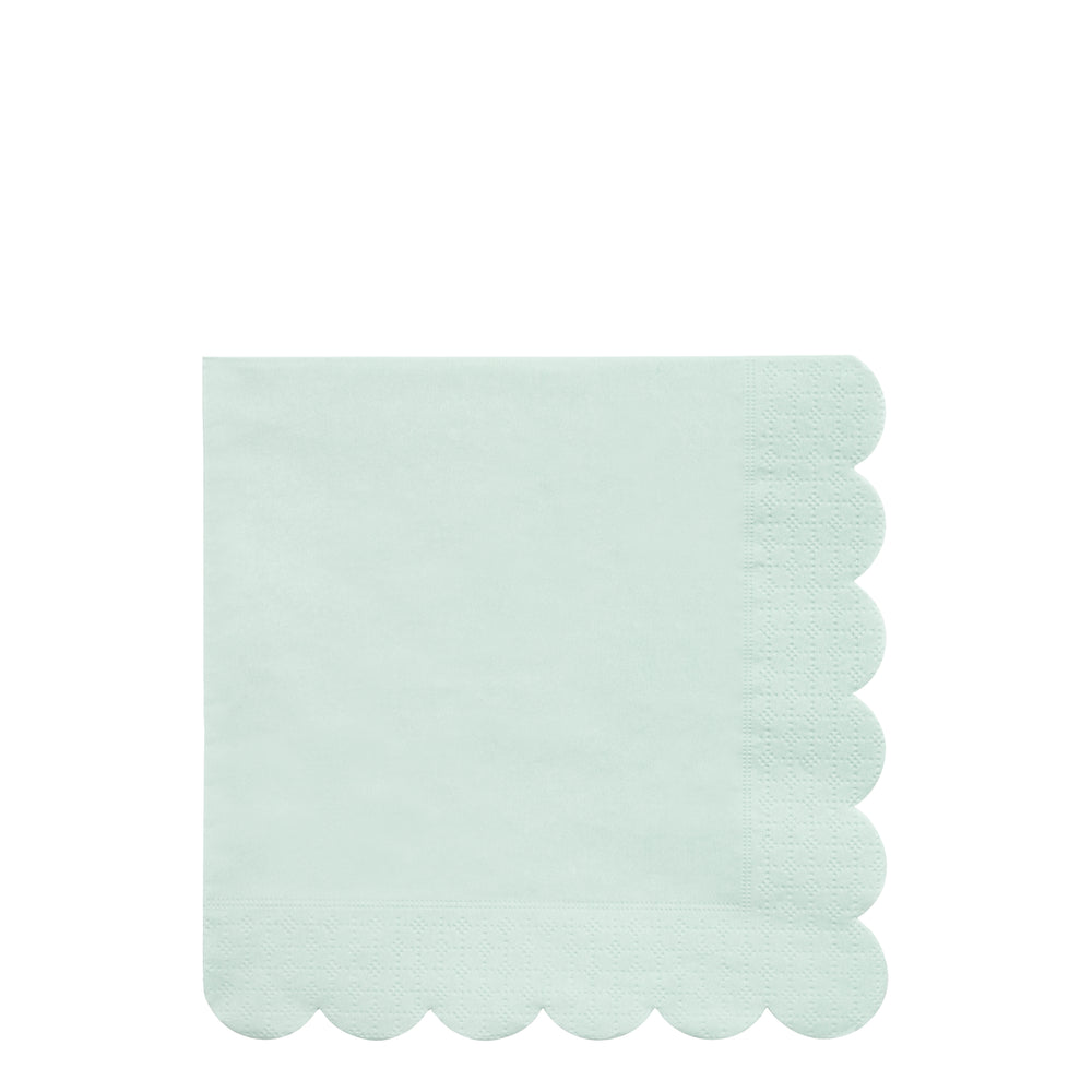 pale mint eco-friendly paper napkins in a pack of twenty napkins