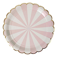 Dusty Pink Fan Stripe Plate - Large