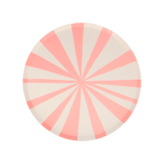 pink stripe plate, appetizer and cake size plate