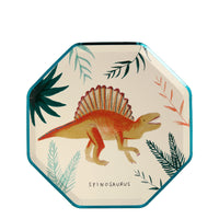 Spinosaurus plates, pack of 8 plates assorted dinosaurs 