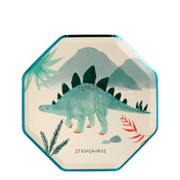 Stegosaurus dinosaur plate, appetizer and desert size 