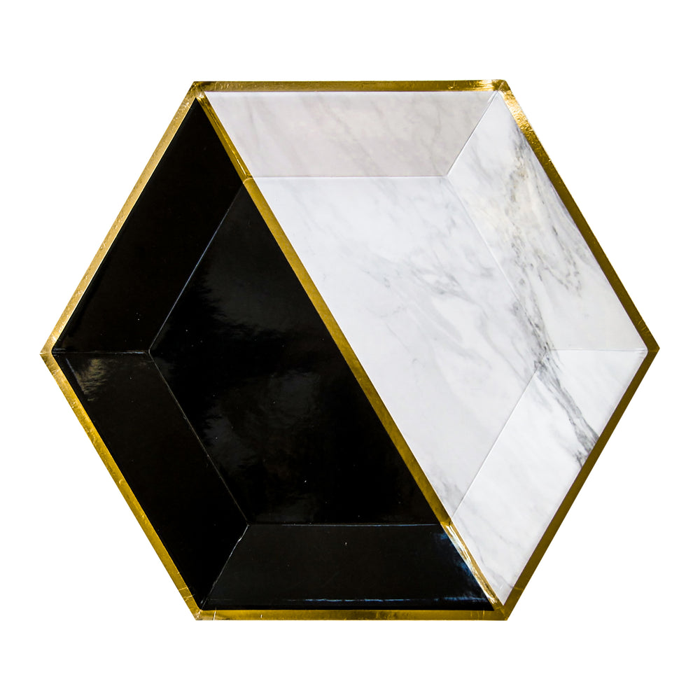 VANITY White Marble and Black Plates - Large