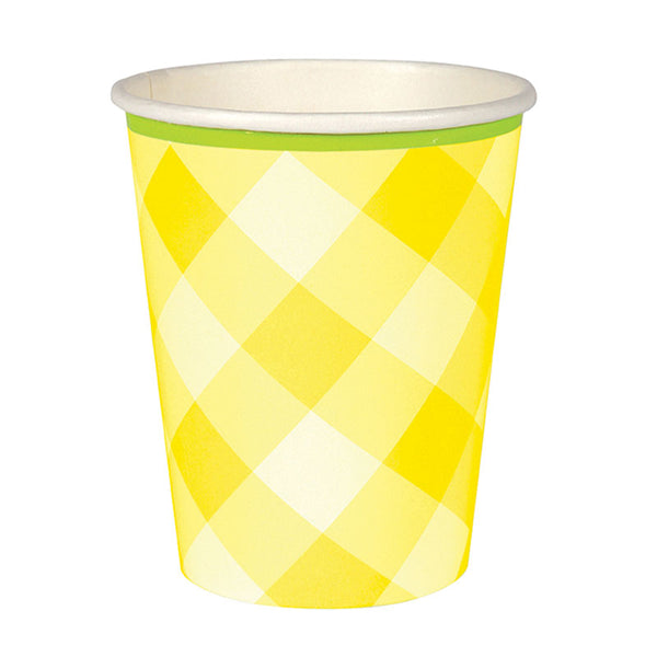 Yellow Gingham Cups