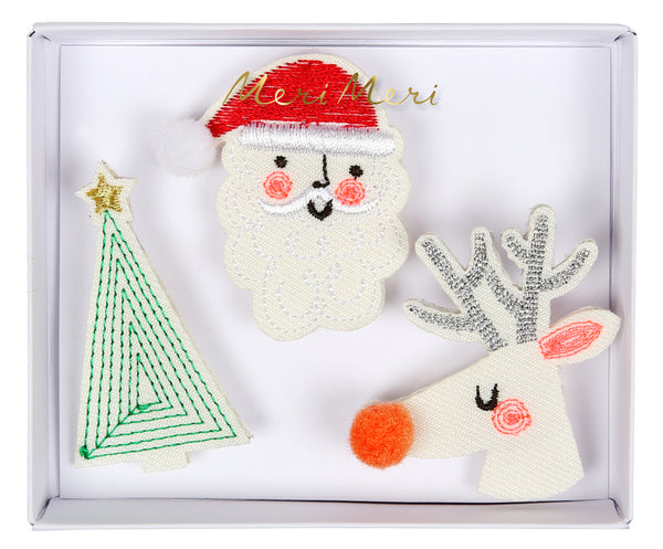 Festive Embroidered Brooches